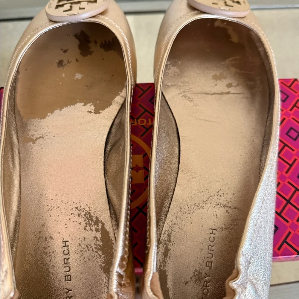 Tory Burch Minnie Travel Ballet With Leather Logo Size 9.5